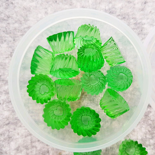 (T-157) 16mm 파스텔 투명 머핀컵 초록 (약30g/약 17개)
