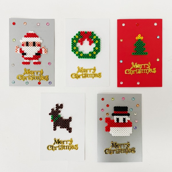 [초등저] 크리스마스 컬러 비즈 카드 만들기 - 4인세트